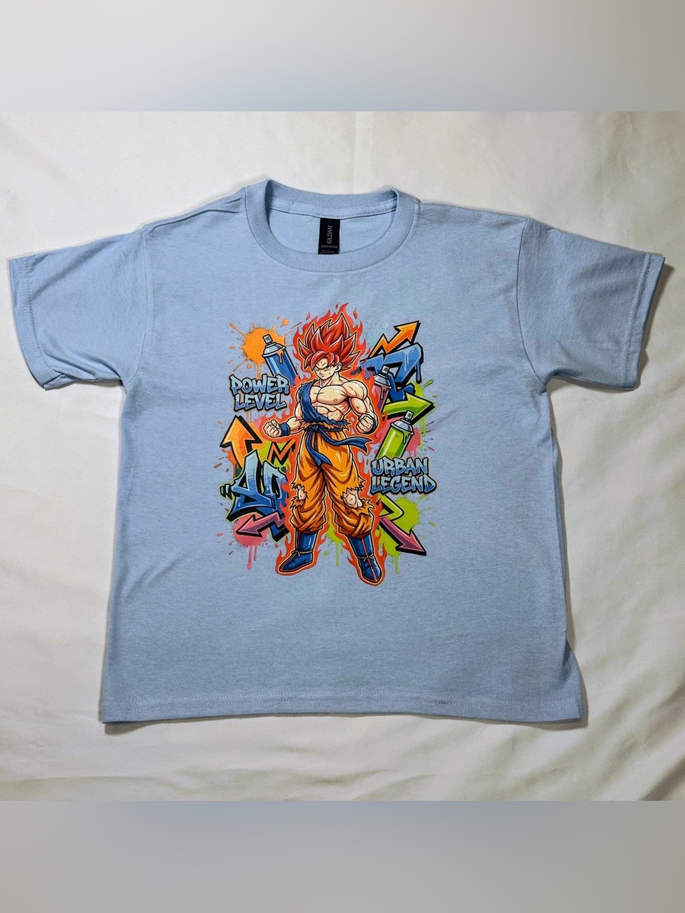 Anime Hero Orange Blue Red Graphic Tee Size Small New W/O Tags